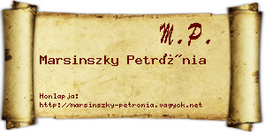 Marsinszky Petrónia névjegykártya